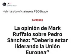 Mark Ruffalo opinando de pol&iacute;tica europea como si fuera a votar aqu&iacute;