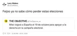 Milei viniendo a Espa&ntilde;a no s&eacute; si ayudar&aacute; mucho al PP