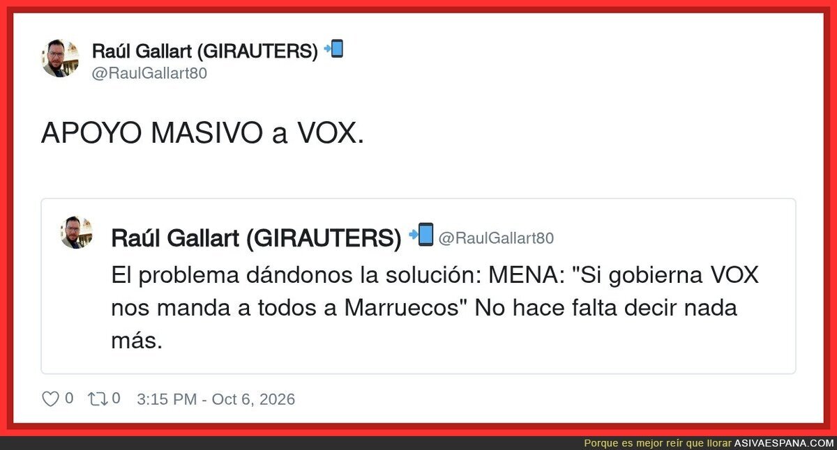 Cuando tu soluci&oacute;n pol&iacute;tica es mandar a Marruecos a quien no te cae bien