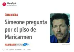 Simeone no da un bal&oacute;n por perdido, y un piso tampoco