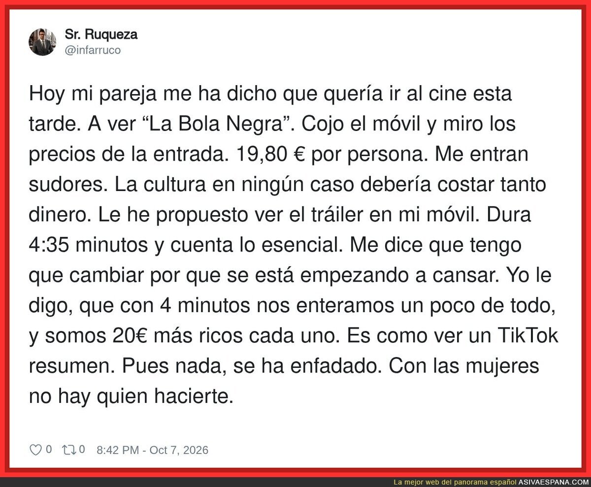 Cine a 19,80 &euro;: los espa&ntilde;oles ya solo nos podemos permitir el tr&aacute;iler