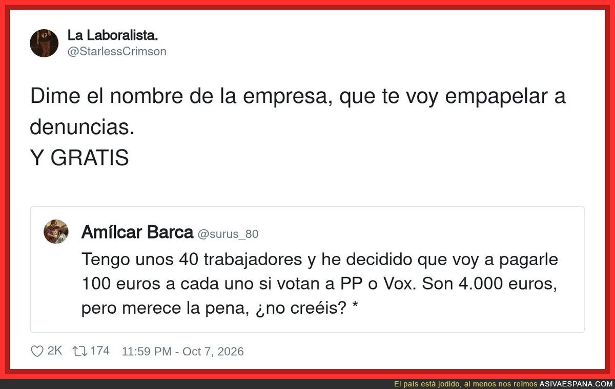 Empresario paga 100 &euro; por votar PP o Vox: la &uacute;nica subida salarial que ver&aacute;s este a&ntilde;o