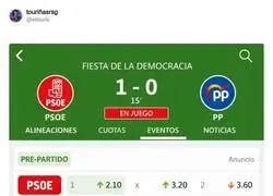 Fiesta de la democracia: el PSOE se adelanta en el marcador con gol de Maricarmen