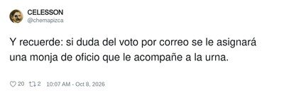 Voto por correo con monja incluida: servicio puerta a puerta, como en los buenos tiempos