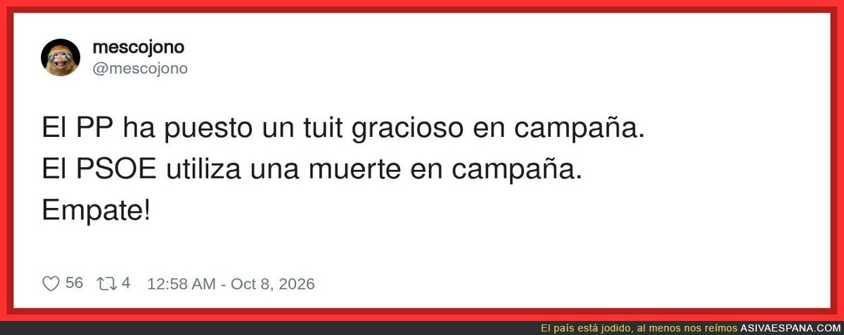 Resultado de la campa&ntilde;a: el PP tuitea, el PSOE usa a Maricarmen y empate t&eacute;cnico