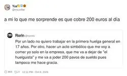 Lo grave de la huelga general no es la huelga: es que un currito cobre 200 &euro; al d&iacute;a