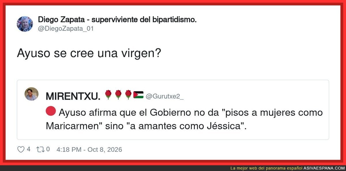Ayuso lo deja claro: en España, para tener piso, mejor ser Jéssica que Maricarmen