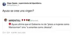 Ayuso lo deja claro: en Espa&ntilde;a, para tener piso, mejor ser J&eacute;ssica que Maricarmen