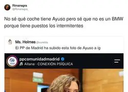El PP sube la foto de Ayuso y Espa&ntilde;a entera se pone a debatir de mec&aacute;nica: no es un BMW