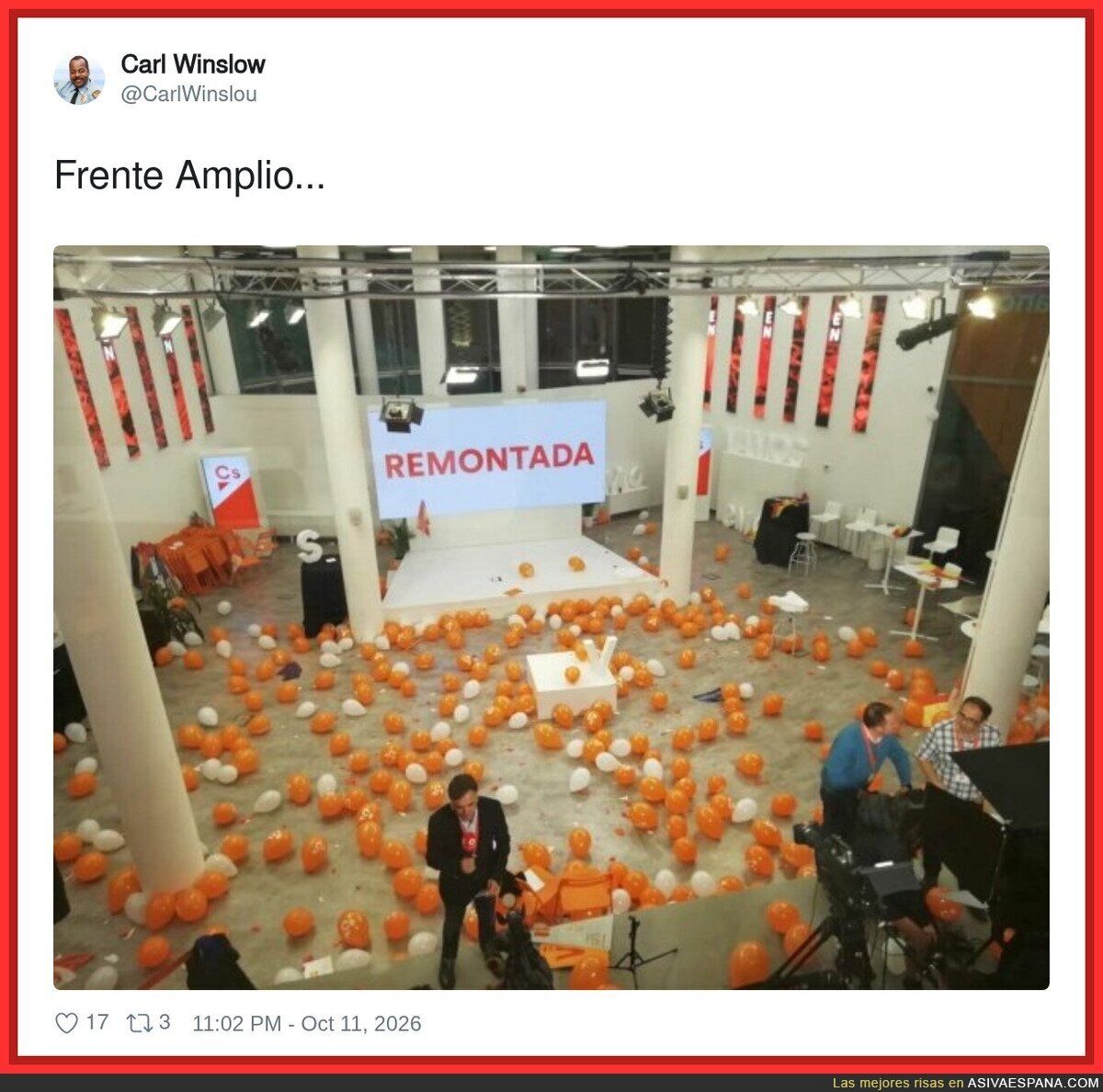 El Frente Amplio ya tiene el decorado listo para la noche electoral: se lo han dejado de segunda mano los de Ciudadanos