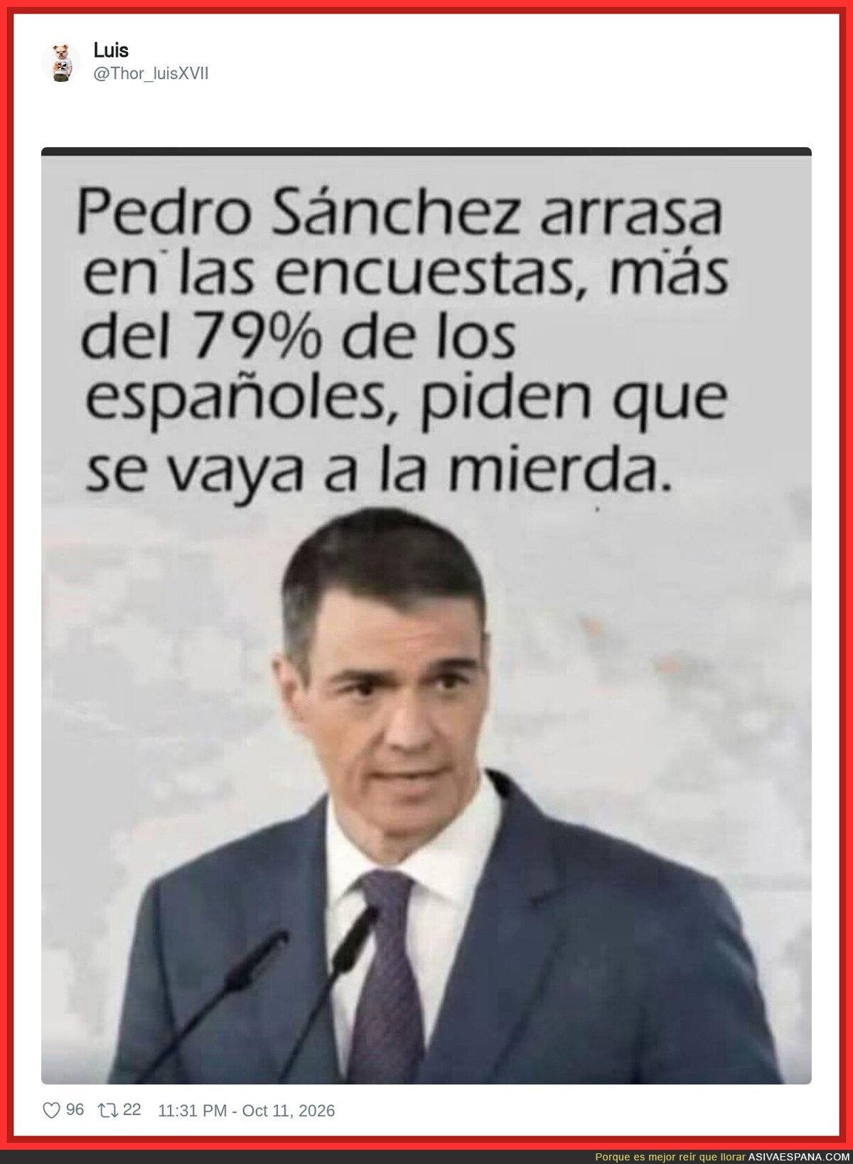 Sánchez arrasa en las encuestas: por fin algo en lo que se ponen de acuerdo el 79 % de los españoles