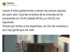 La vivienda sube un 74 % en ocho a&ntilde;os y el Gobierno lo celebra con un v&iacute;deo: el &uacute;nico piso que te vas a poder permitir es el de la maqueta