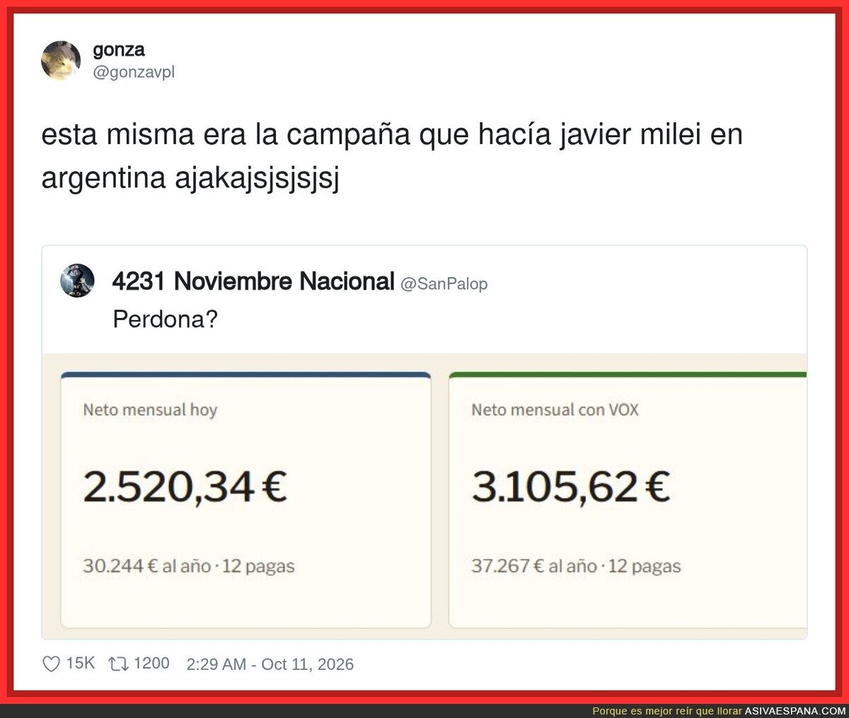 VOX promete subirte el sueldo neto 600 euros: la misma campa&ntilde;a que Milei, y ya sabemos c&oacute;mo acab&oacute; la nevera argentina