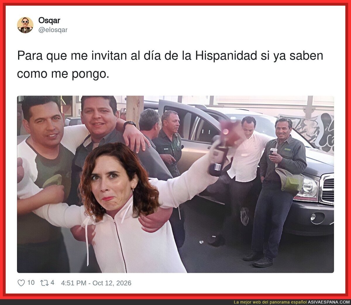Ayuso en la recepci&oacute;n del 12 de octubre: "&iquest;Para qu&eacute; me invitan si ya saben c&oacute;mo me pongo?"