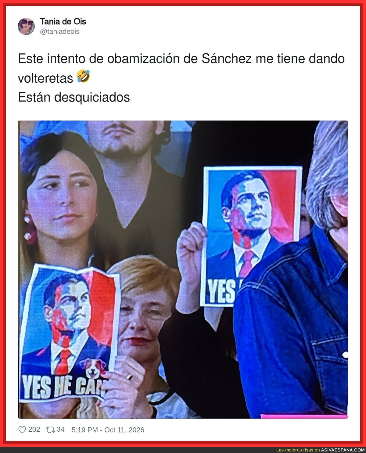 Sánchez copia los carteles de Obama: "Yes we can" en Ferraz significa "Sí, podemos seguir"