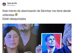 S&aacute;nchez copia los carteles de Obama: "Yes we can" en Ferraz significa "S&iacute;, podemos seguir"
