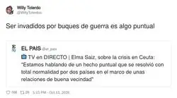 Ceuta seg&uacute;n el Gobierno: que te rodeen con buques de guerra es un &laquo;hecho puntual&raquo;, como una gotera