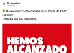 &laquo;Hemos alcanzado los 130 imputados&raquo;: el PSOE celebra el &uacute;nico objetivo de legislatura que ha cumplido con creces