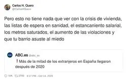 M&aacute;s de la mitad de los extranjeros en Espa&ntilde;a llegaron despu&eacute;s de 2020, pero tranquilos: seguro que no tiene nada que ver con nada