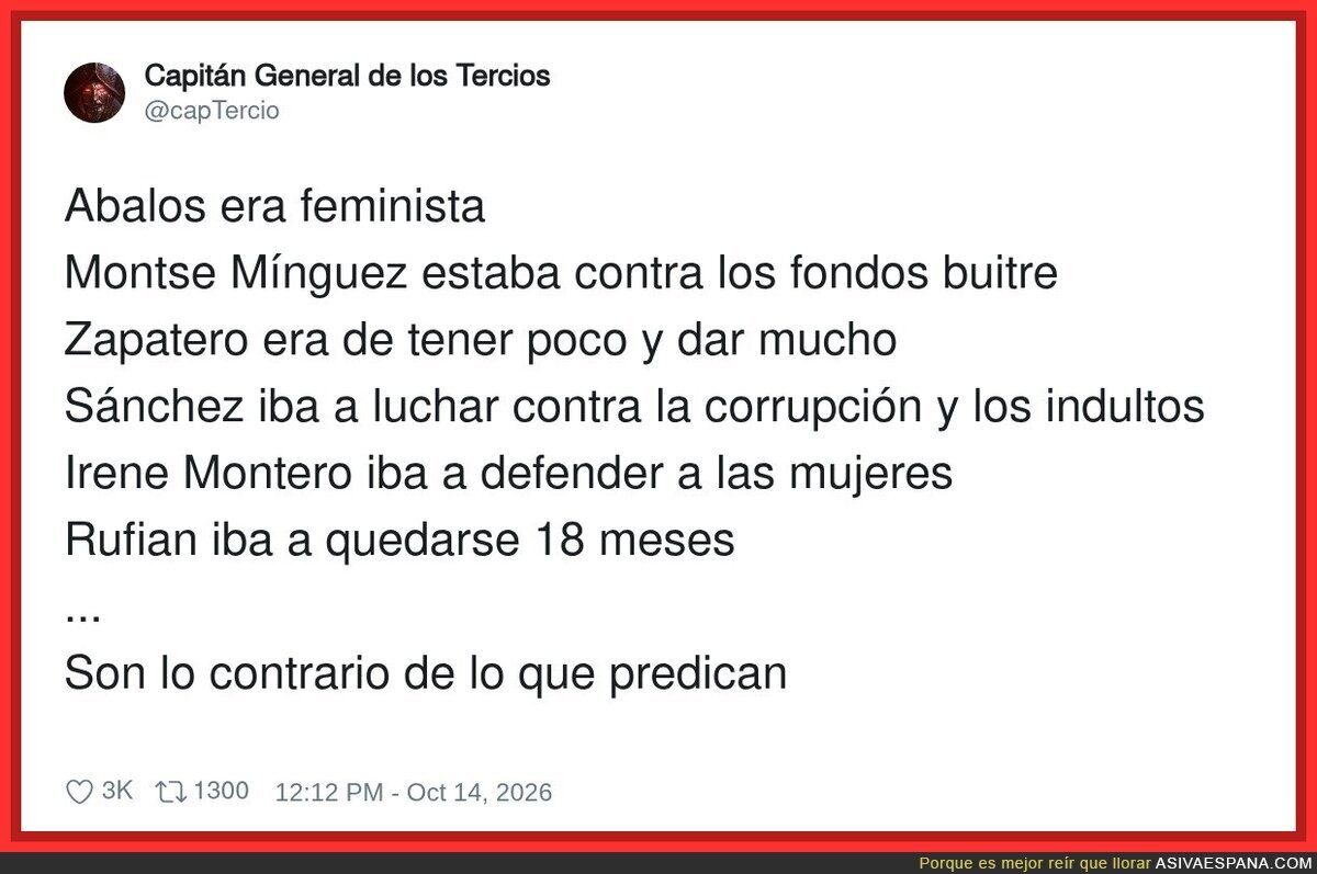 &Aacute;balos feminista, M&iacute;nguez contra los fondos buitre y Rufi&aacute;n 18 meses: la izquierda espa&ntilde;ola, experta en predicar justo lo contrario de lo que hace