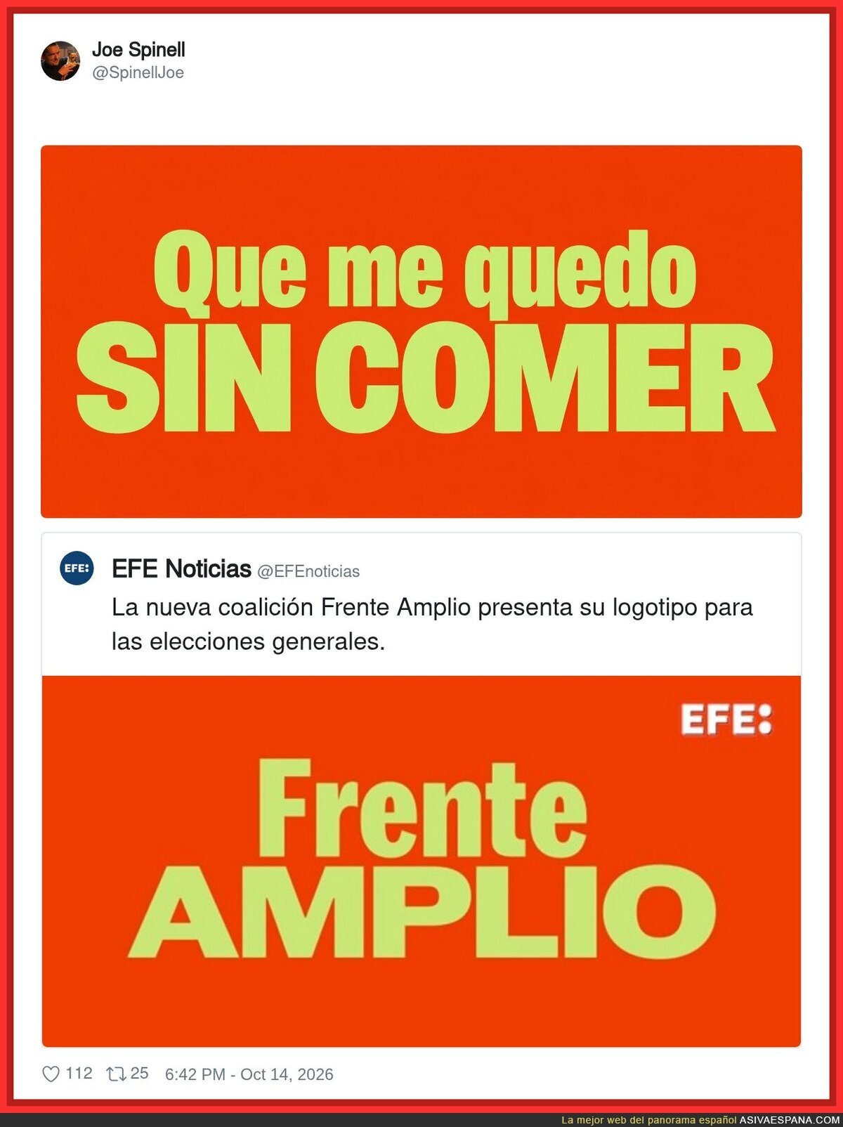 El Frente Amplio presenta su logo y es clavadito al de &laquo;Que me quedo sin comer&raquo;: el programa electoral de la izquierda resumido en un cartel