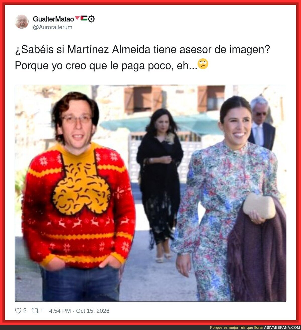 Cuando tu asesor de imagen te dice que el rojo y los estampados no combinan pero t&uacute; tienes otras prioridades