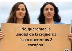 Podemos presenta el programa electoral m&aacute;s sincero de la campa&ntilde;a: nada de unidad, con 2 esca&ntilde;os les llega para el sueldo