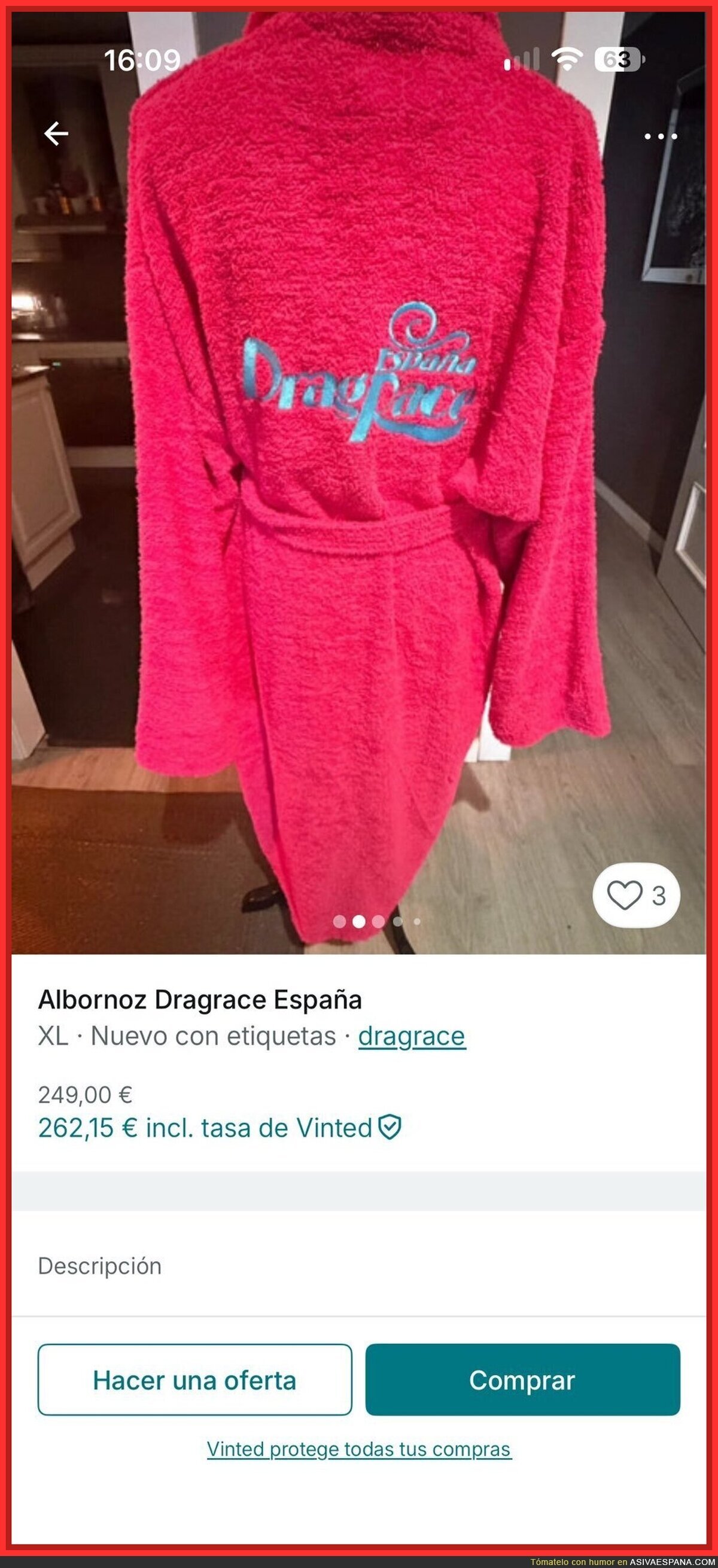 Vinted pone el albornoz de Drag Race a precio de un mes de habitaci&oacute;n compartida: el lujo ya no es tener piso, es tener albornoz