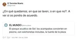 Los acampados de Sol convierten la fuente en piscina con colchonetas: Ayuso cierra el metro por insalubridad y ellos montan un spa