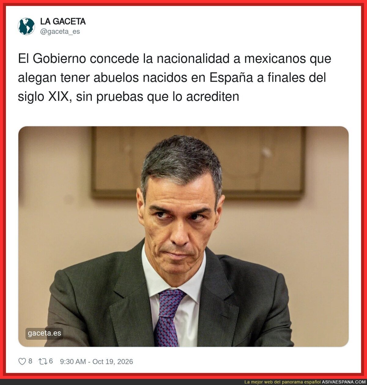 Para ser espa&ntilde;ol ya no hace falta pagar impuestos ni papeles: basta con un abuelo imaginario nacido en el siglo XIX