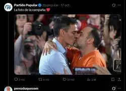 El PP presume de la foto rom&aacute;ntica de S&aacute;nchez y Twitter le contesta con su propio &aacute;lbum de besos