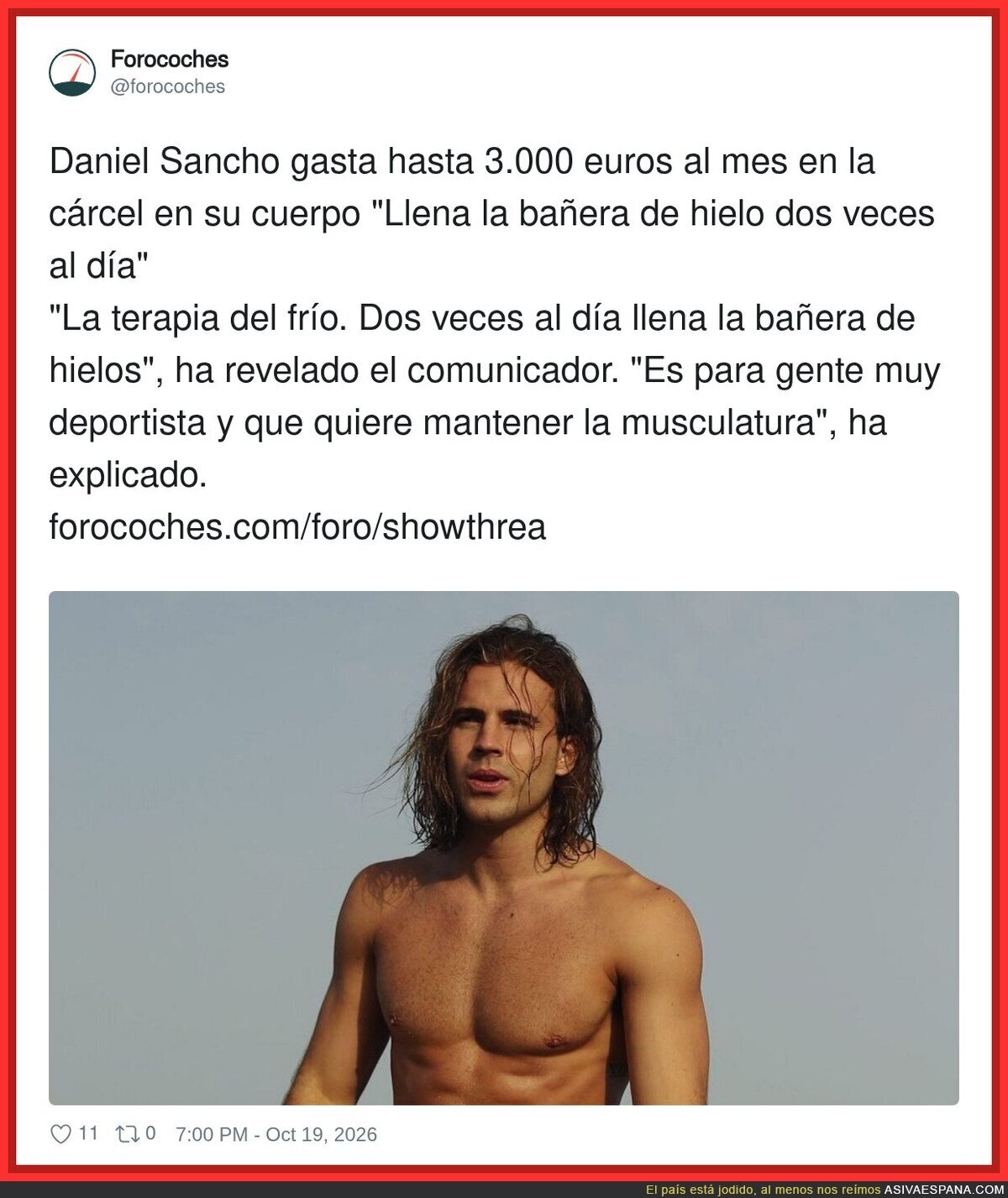 Daniel Sancho gasta 3.000 euros al mes en la cárcel en bañeras de hielo: la reinserción también se mide en abdominales