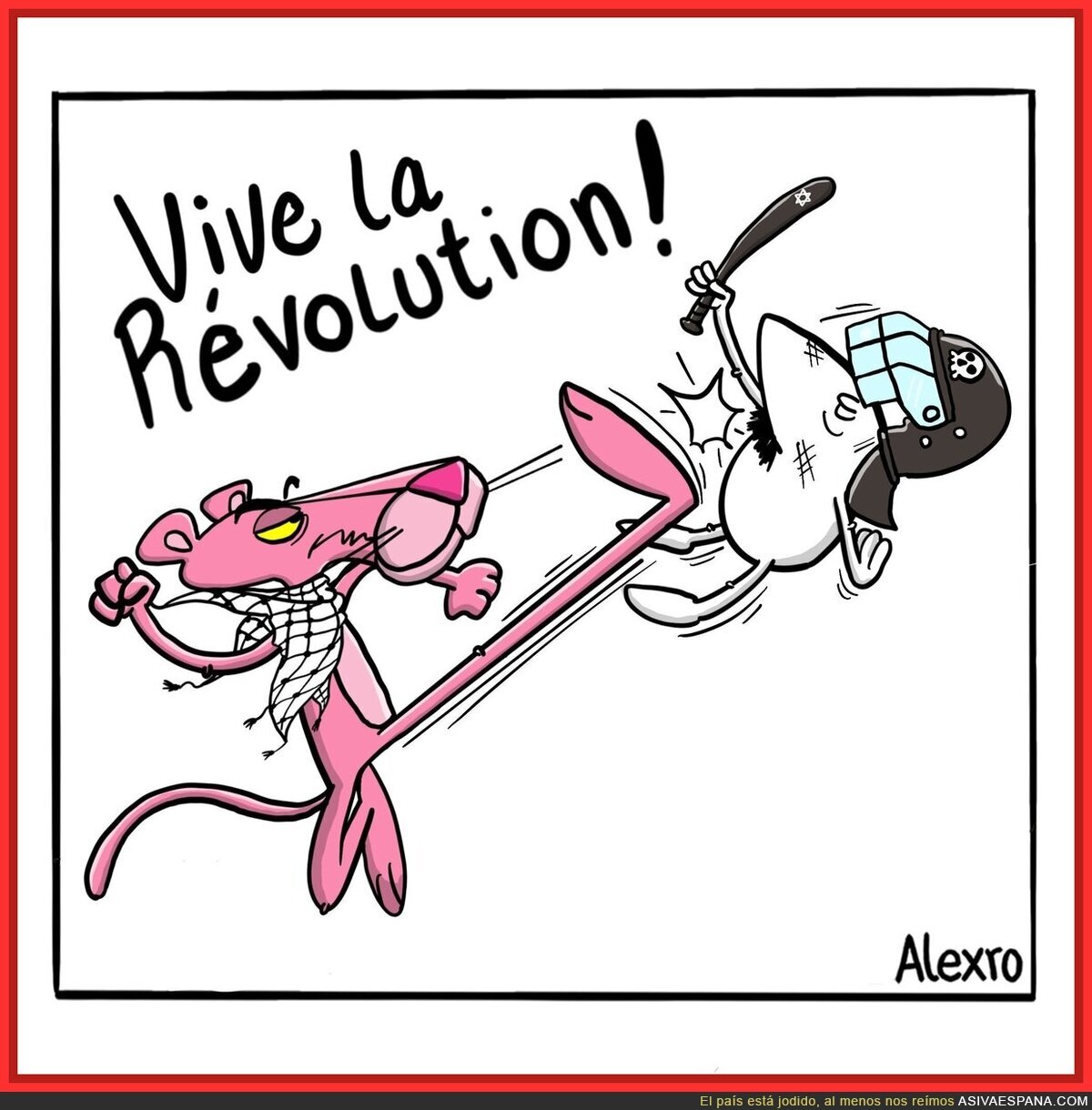 Francia hace la revolución con estilo: hasta la Pantera Rosa reparte patadas a los antidisturbios