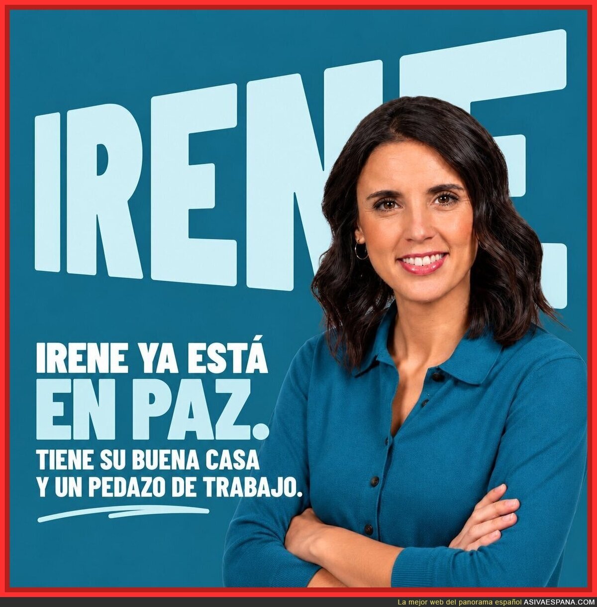 El cartel de Irene Montero, corregido por Forocoches con una sinceridad que no cabe en campa&ntilde;a