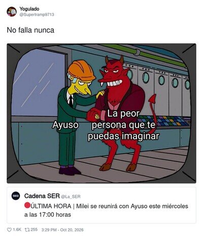 Ayuso se reúne con Milei el miércoles y ya se ha filtrado la foto del apretón de manos