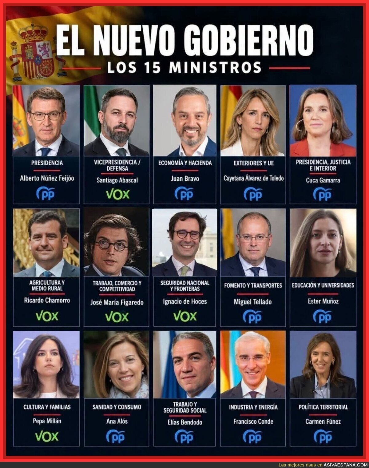 Ya circula el nuevo Gobierno PP-Vox: el reparto de ministerios va m&aacute;s r&aacute;pido que el recuento