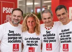 El PSOE estrena camisetas de campa&ntilde;a: cada eslogan lleva incluido su propio sumario judicial