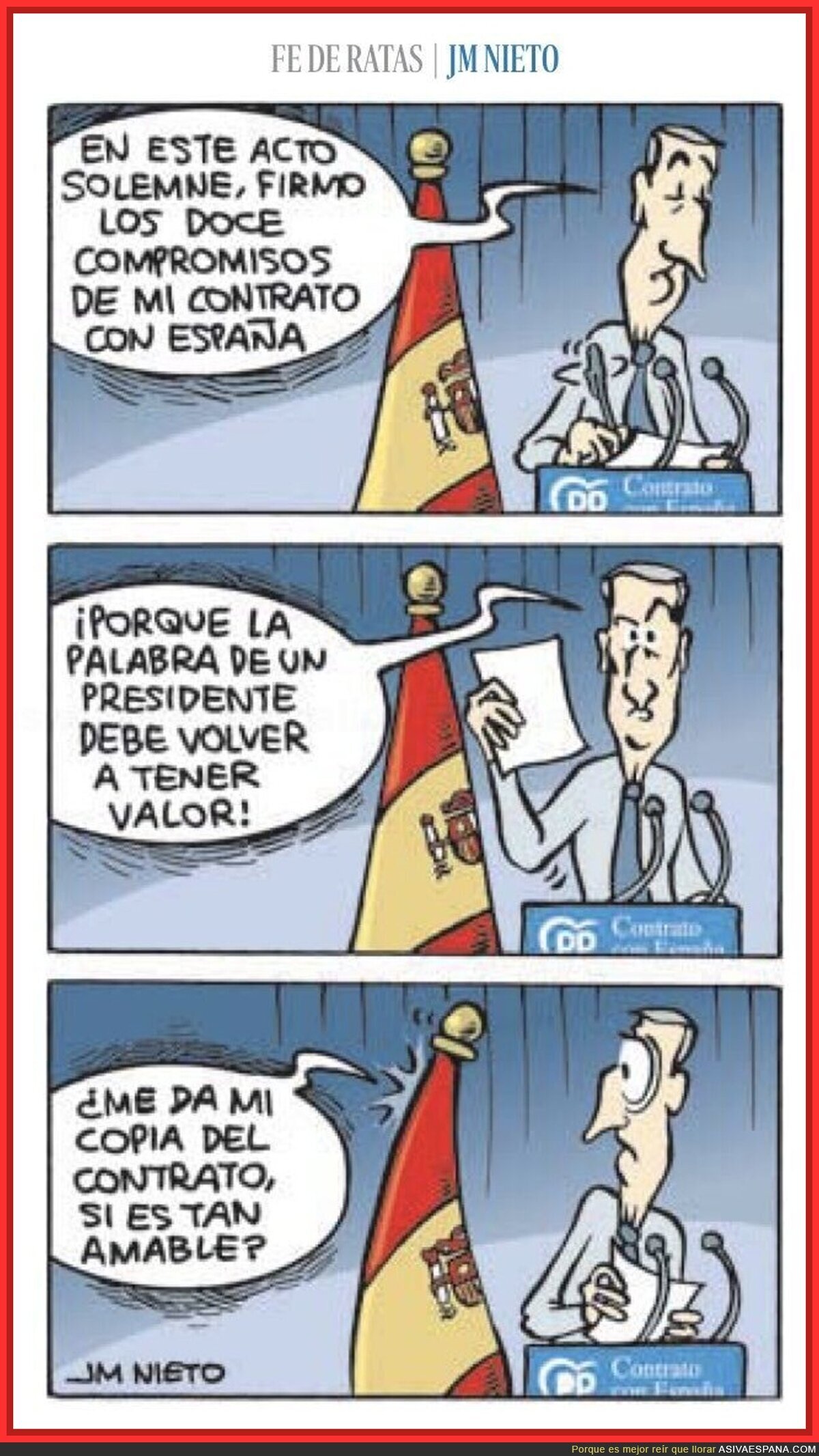 Feijóo firma doce compromisos con España y pide copia por si se le olvidan