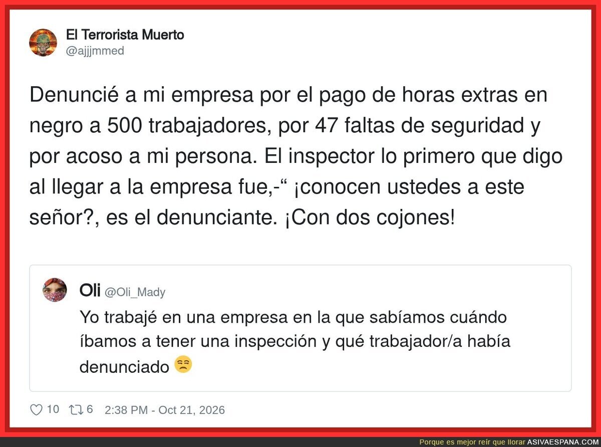 Inspecci&oacute;n de Trabajo estrena su programa de protecci&oacute;n al denunciante: se&ntilde;alarlo delante del jefe