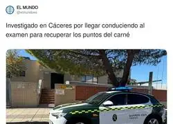 Llega conduciendo al examen para recuperar los puntos del carn&eacute;: aprobado en pr&aacute;ctica, suspenso en sentido com&uacute;n