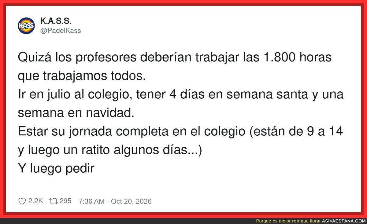 Propuesta educativa revolucionaria: que los profes descubran c&oacute;mo es el cole en julio