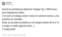 Propuesta educativa revolucionaria: que los profes descubran c&oacute;mo es el cole en julio