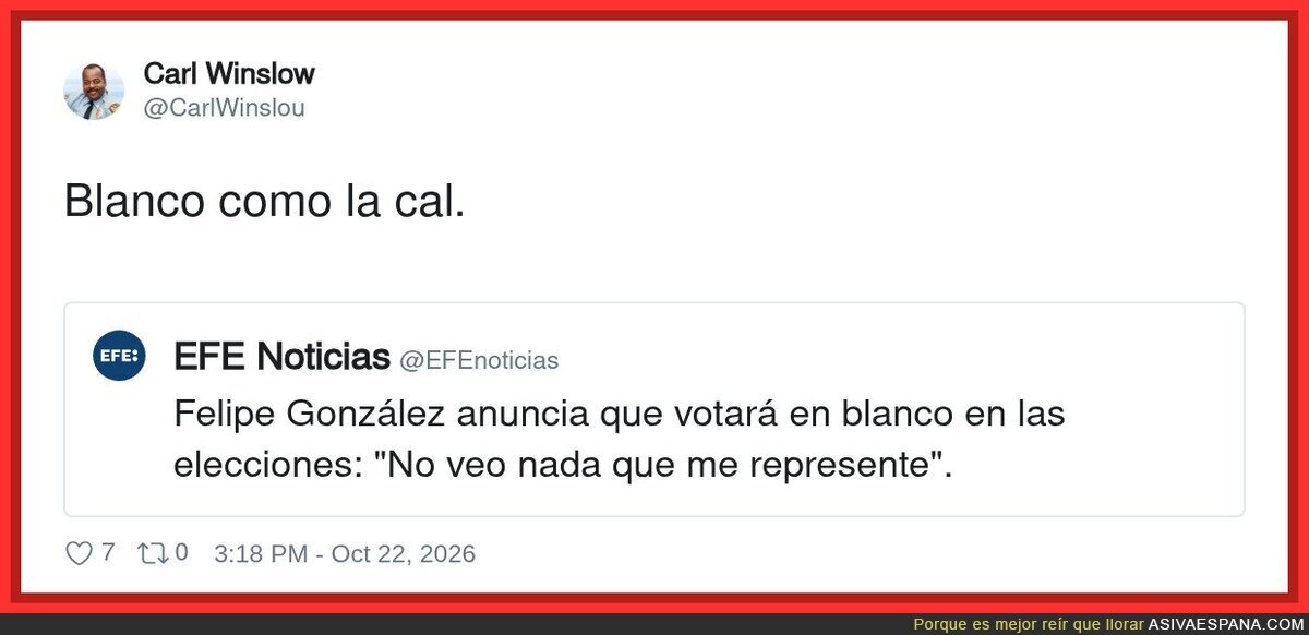 Felipe Gonz&aacute;lez anuncia su voto: el color lo tiene elegido desde los ochenta