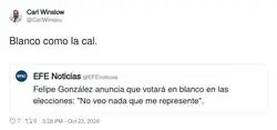 Felipe Gonz&aacute;lez anuncia su voto: el color lo tiene elegido desde los ochenta