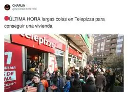 Feij&oacute;o soluciona la crisis de la vivienda: colas en Telepizza como si regalaran escrituras con la barbacoa