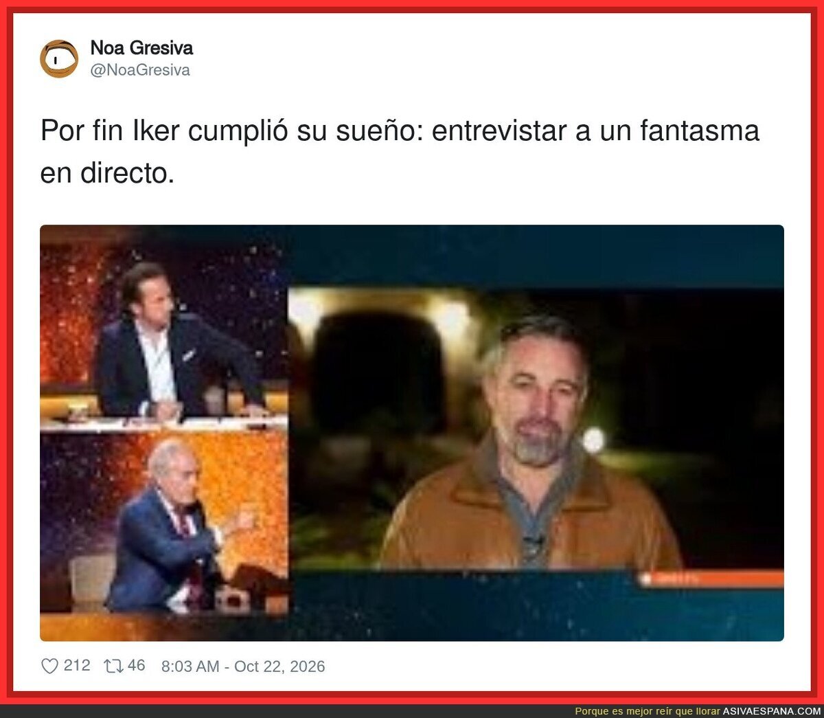 Iker Jim&eacute;nez cumple su sue&ntilde;o: un fantasma en directo y sin necesidad de psicofon&iacute;as