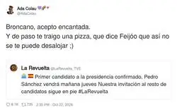 Ada Colau se apunta a La Revuelta con pizza incluida: si se queda a vivir en el plat&oacute;, ya sabemos por qu&eacute;