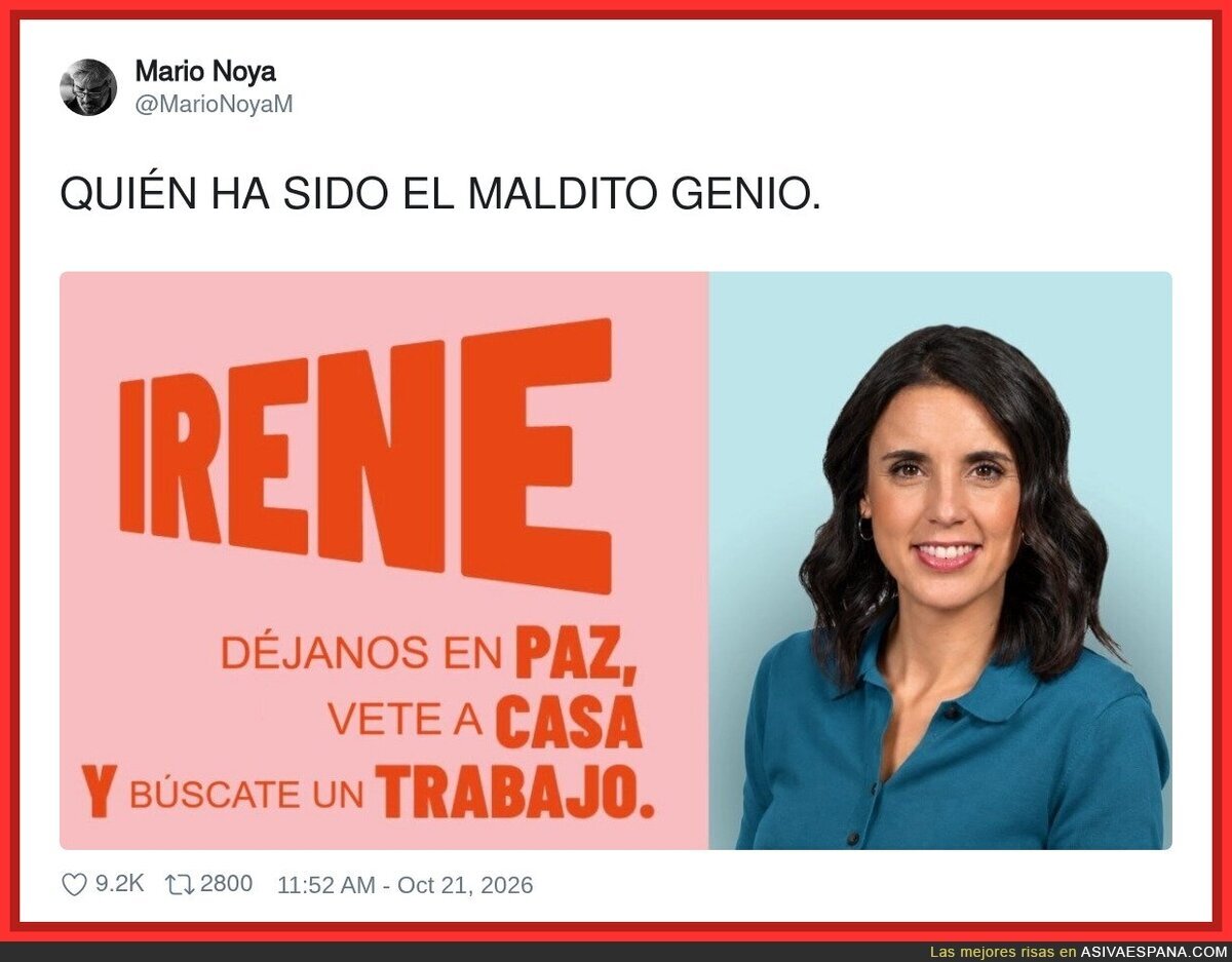 Irene Montero estrena cartel y por fin dice lo que piensan hasta sus votantes