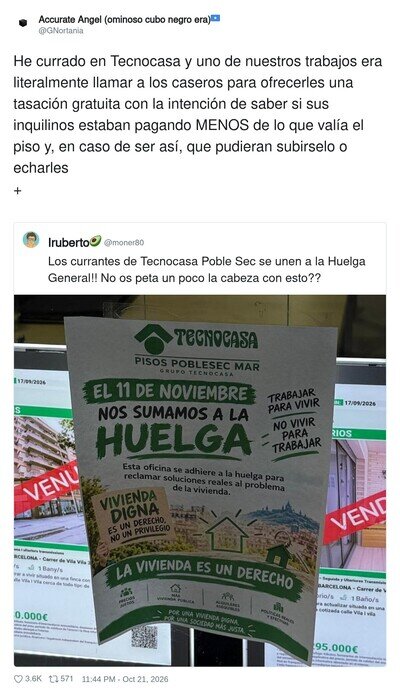 Huelga por la vivienda con Tecnocasa en primera fila: el pir&oacute;mano tambi&eacute;n tiene derecho a quejarse del humo