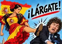 Espa&ntilde;a despide a Milei con volantes, peineta y la patada de toda la vida